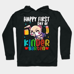 Happy First Day Of Kindergarten Rabbit Kids Hoodie